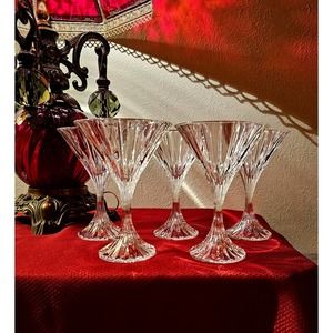 Park Lane By Mikasa Set Of 5 Hand Blown German Crystal Martini Glasses